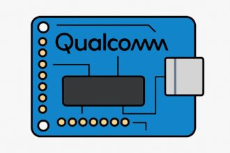 Arduino mockup with Qualcomm printed on it
